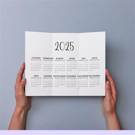 Buy 2025 Yearly Calendar Printable One-page Minimalist Design Sunday ...