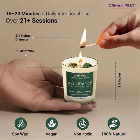 Abundance Manifestation Candle – Prosperity & Wealth – Gemanifest