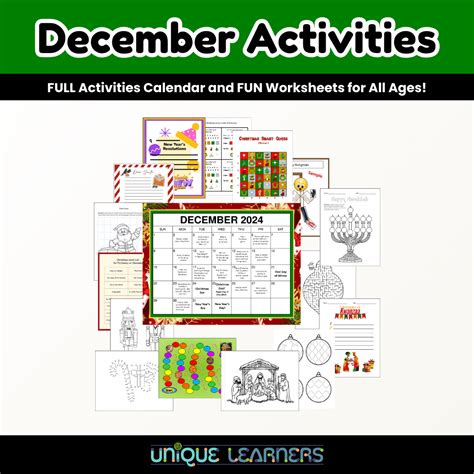 December Activities Calendar Pack - Unique Learners