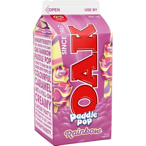 Oak Paddle Pop Rainbow Milk 600ml | Woolworths
