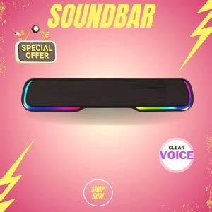 Buy GUGGU Bluetooth Soundbar Speaker 25W BTv5.1, AUX TF Card USB Upto 7 ...