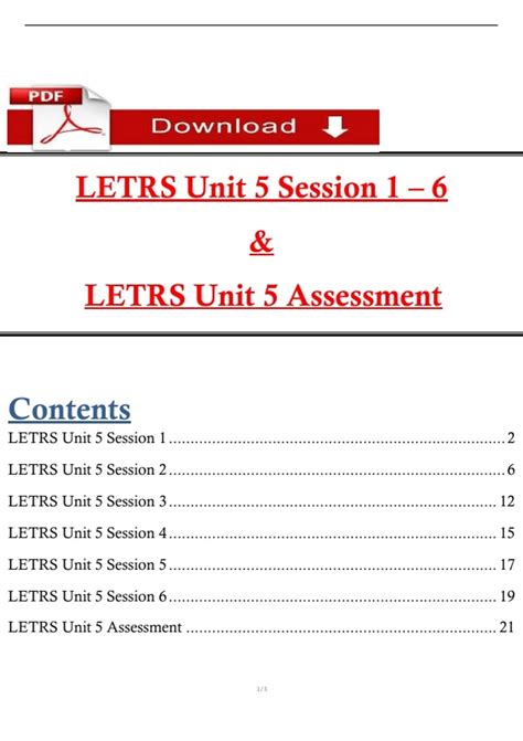 LETRS Unit 5 Sessions 1–6 with Assessment (2025) – Complete Study Guide ...