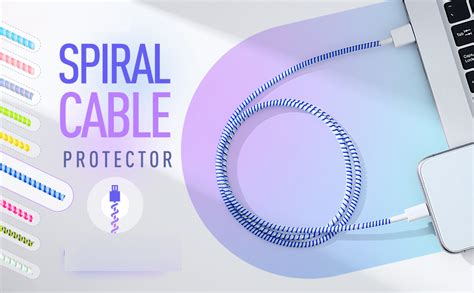 Kaelan Spiral Cable Protector (2 Pcs) 1 Meters Each-Full Size Cable ...