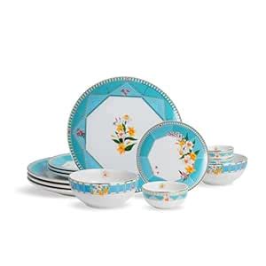 Shay Ceramic Dinner Set, 14 Pcs, Nargis | Crockery Set for Dining Table ...