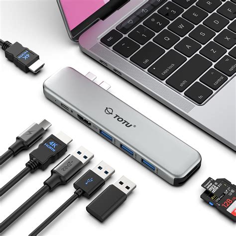 MacBook USB C Hub Multiport Adapter, 8 in 2 MacBook Docking Station with Dual HDMI, 92W Power ...