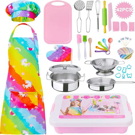 42 Pieces Kids Real Cooking Set,Kids Knife Set, Kids Baking Set ...