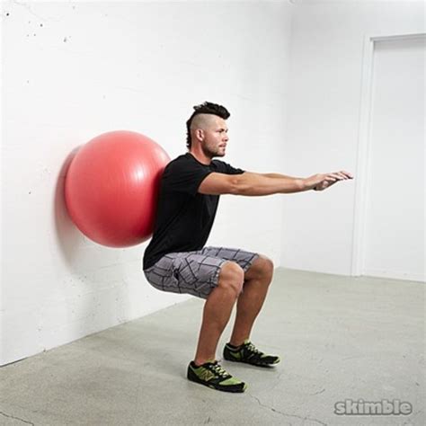 Image result for Squats Using Exercise Ball