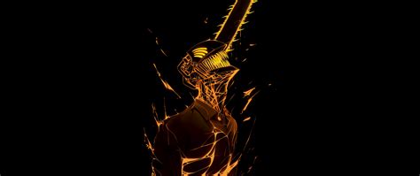 Denji Wallpaper 4k Amoled Chainsaw Man Black Dark 8876 Wallpaperamoled ...