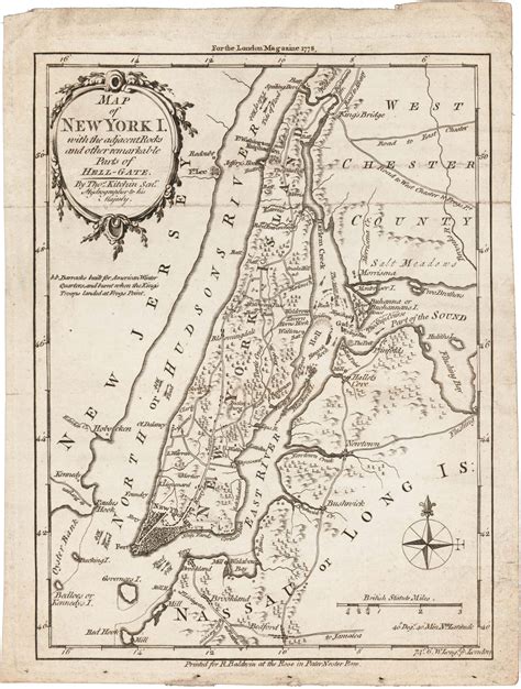 Revolutionary War-era map of Manhattan Island - Rare & Antique Maps