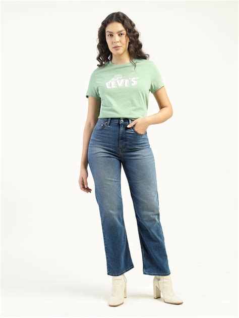 Women's Blue Ribcage Straight Fit High Rise Jeans – Levis India Store