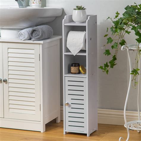 Toilet Paper Holder Stand,Bathroom Storage Cabinet Beside Toilet Storage for Small Bathroom ...