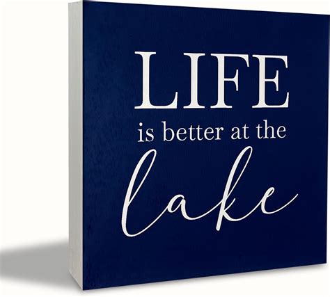 Amazon.com: KEUSPI Lake House Lake Life Wooden Sign,Desk Decor for Lake ...