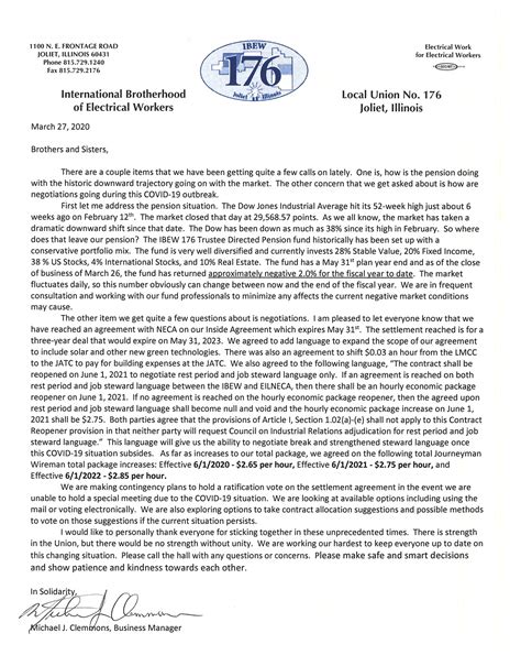 Local 176 Updates - IBEW Local Union #176