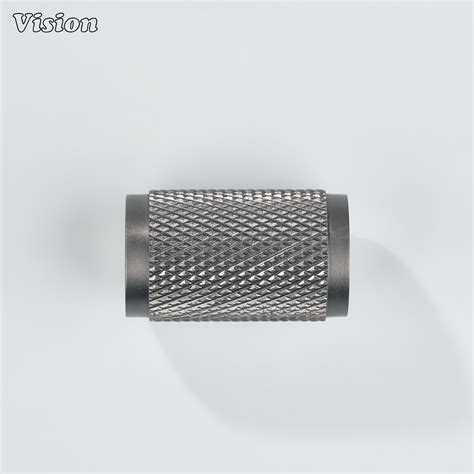 Meridian Knurled Brass Cylinder Knob - Gunmetal | Vision Cabinet Hardware