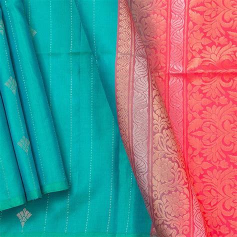 Turquoise Blue Handwoven Soft Silk Saree Pure Silk For Festive Wear PV ...