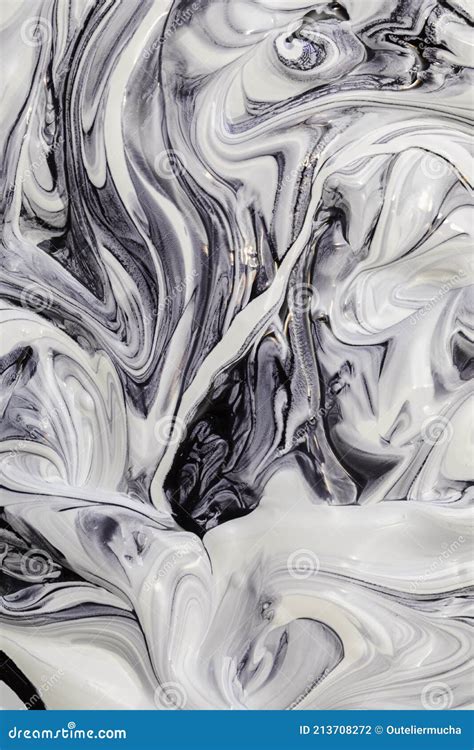 Mixing White and Black Paint, Abstract Background. Stock Photo - Image ...