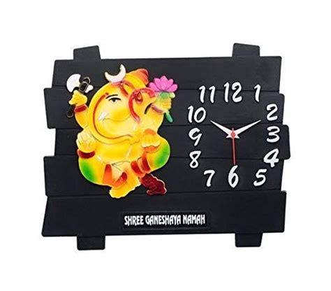 Buy BlankLeaf Plastic Ganesha Analog Wall Clock (35 cm X 29 cm) Online ...