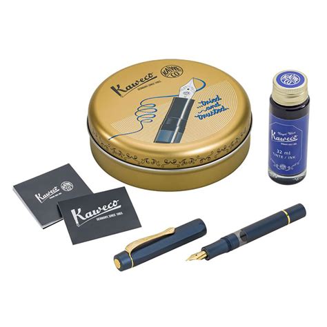 Kaweco AL Sport Navy Blue Piston Fountain pen + Ink Bottle Set – PEN PLANET