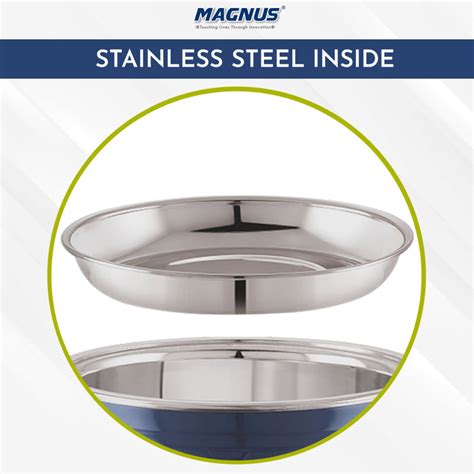 Buy Magnus Stainless Steel Microwave Split Plate Airtight Leakproof ...