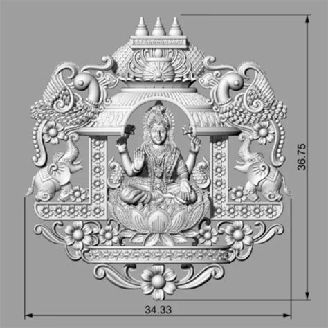 Exquisite Laxmi 3D Model STL Jewelry - Buy Online Now!