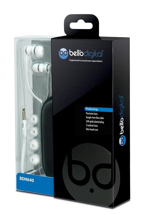Bell'O Digital BDH640 Precision Bass-Ear Earbud Stye Headphone, Piano ...