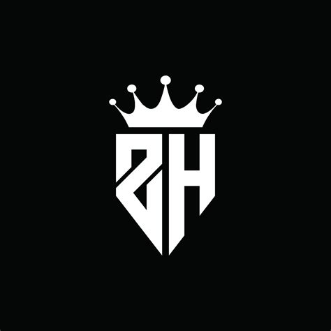ZH logo monogram emblem style with crown shape design template 4284089 ...
