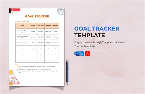 Goal Tracker Template in Word, PDF, Google Docs - Download | Template.net