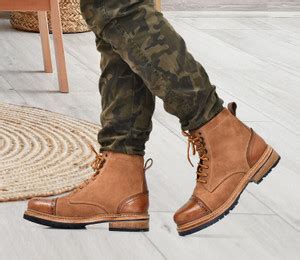 Ostrichfit Handmade lace-up ankle boots in tan suede leather For Men ...