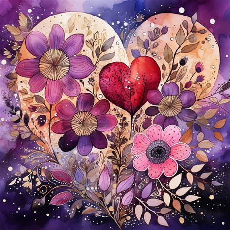 Valentine Flower Heart Art Free Stock Photo - Public Domain Pictures