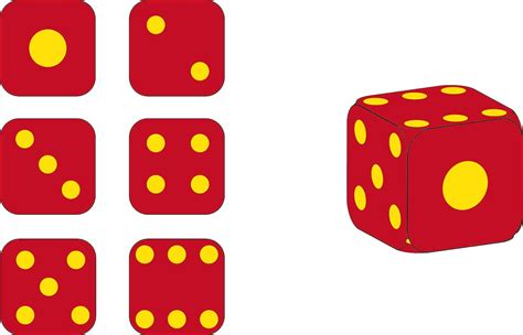 骰子6个面对应图,骰子点数位置分布图,骰子六面_大山谷图库