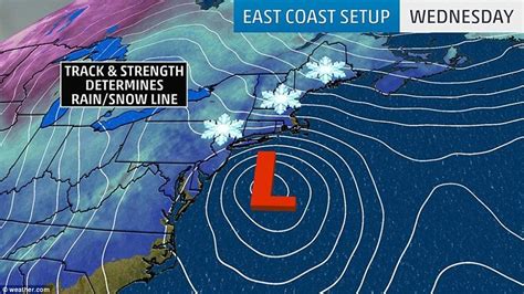 Where snow could be measured in inches — or feet — in the East this weekend