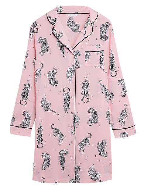 Buy Satin Tiger Print Short Nightshirt at Marks & Spencer