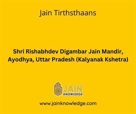 Shri Rishabhdev Digambar Jain Mandir, Ayodhya, Uttar Pradesh (Kalyanak ...