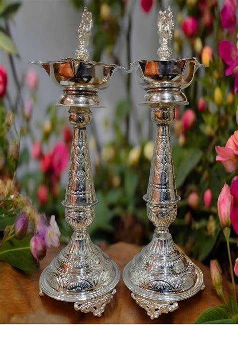 Buy Sigaram 17 Inch Diya Made by Pure German Silver for Home Pooja ...