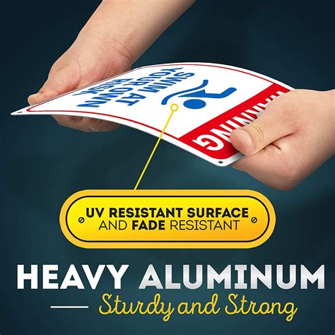 Buy Warning Swim at Your Own Risk Sign, 10” x 14” Industrial Grade ...