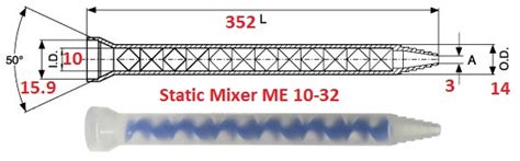 Static Mixer 10-32 Blue