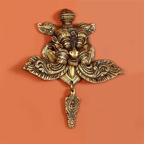 Buy Pure Brass Kirtimukha Yali Wall Hanging - 6" Height, 8" Width ...