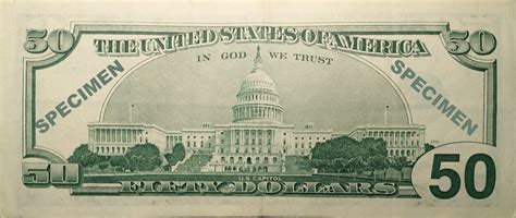 Fifty Dollar Bill Actual Size US 50 Dollar Bill Series 1996