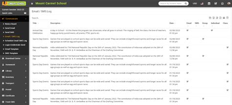 How to view Email / SMS Log? - Smart School : School Management System ...