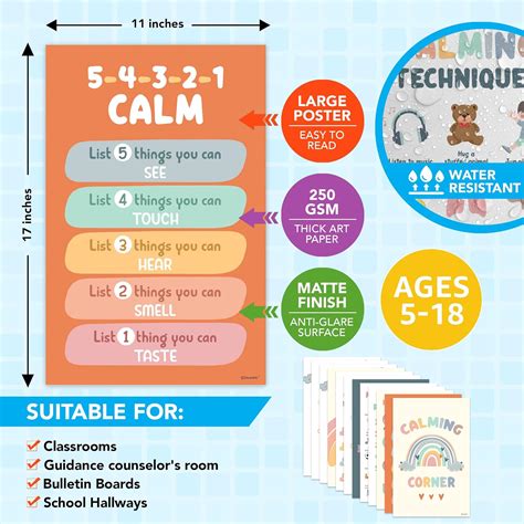 22 Calm Down Corner Poster- 11x17in Toddler Calming Corner Poster, Calm ...