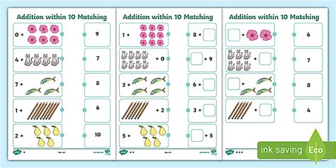 👉 Addition Within 10 Matching Activity - KS1 - Maths - Twinkl