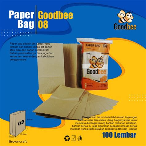 Jual PAPER BAG 08 - BROWN KRAFT- KANTONG KERTAS ROTI - 100 PCS ...
