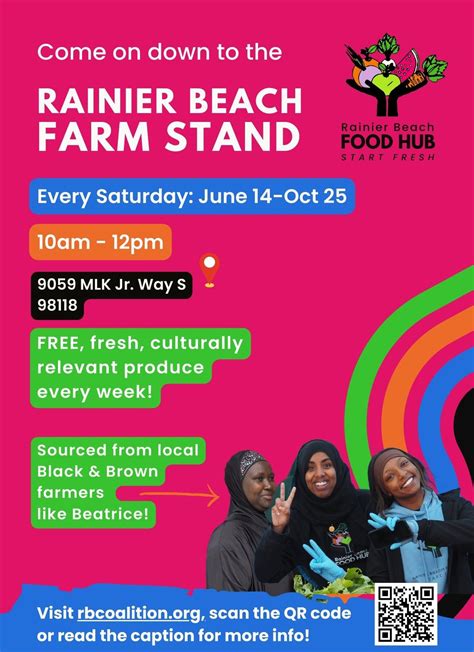 Rainier Beach Food Hubs Farm Stand Season for 2025, 9059 Martin Luther ...