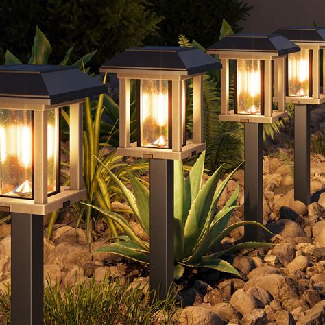 XMCOSY Solar Lights Outdoor Waterproof IP65, 25 LM Garden Lights for Yard Pathway, Dual-Tone ...