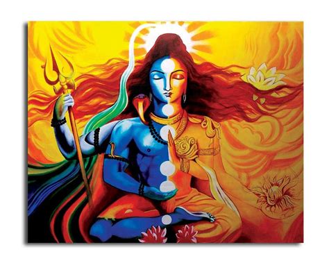Buy Ardhnarishwar Shiva Shiva Paintings paintings for Living Online in ...