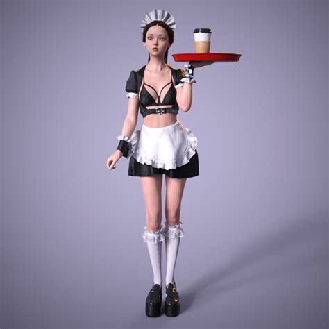 Maid’s Secret Service – Kawaii Japanese Maid Gets Double-Creamed by Master and His Big White Friend