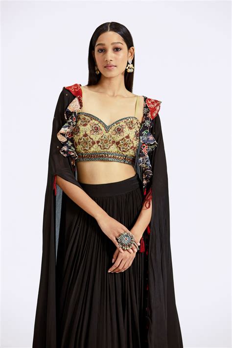 Basanti Kapde Aur Koffee - Black Cape Set - Elahe