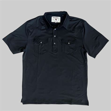 Black Pearl Snap Performance Polo Shirt | Rowel Western – Rowel Western ...