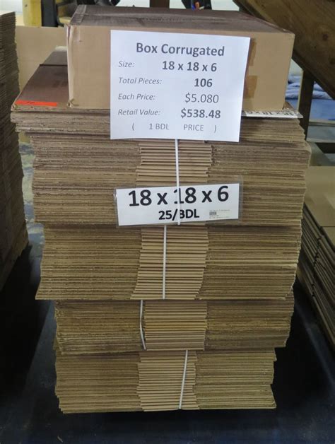 Qty 106 Corrugated Boxes 18"x18"x6" Retail $538 - Oahu Auctions