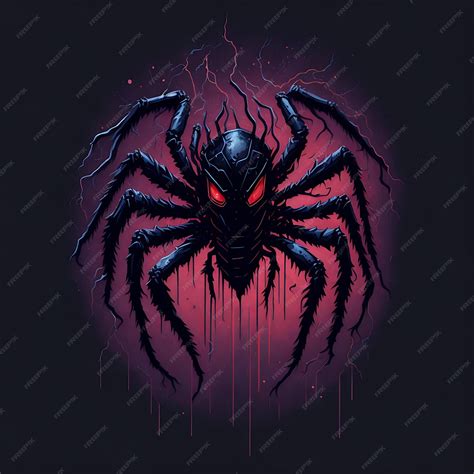 Premium AI Image | Scary big spider monster in the dark at night Phobia of spiders Generative AI ...